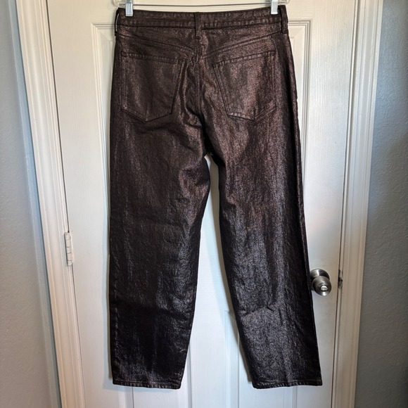 Old Navy High Rise OG Loose Metallic Bronze Wide Leg Womens Jeans Size 10 - Picture 3 of 15